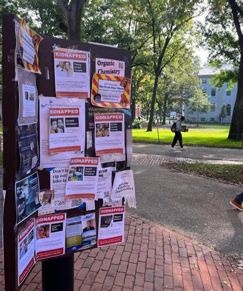 Harvard’s campus full of Israeli ‘KIDNAPPED’ posters after Hamas attacks; student groups retract signatures from anti-Israel statement