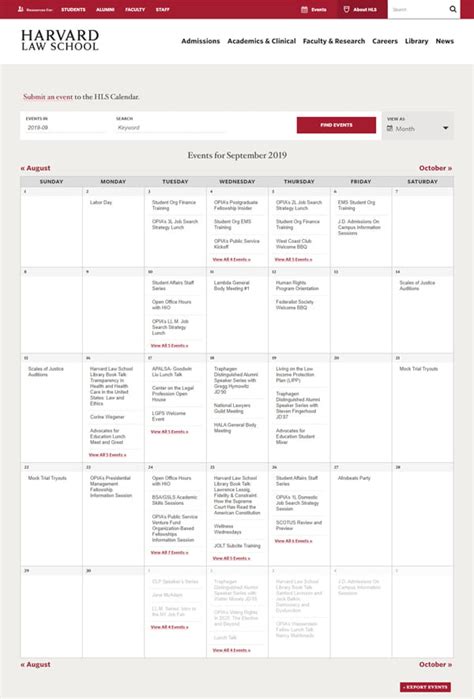 Harvard Law Academic Calendar