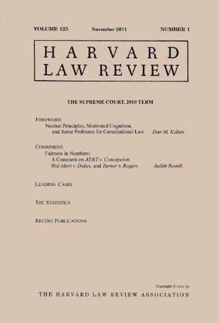 Harvard Law Review Volume 125 Number 1 November 2011