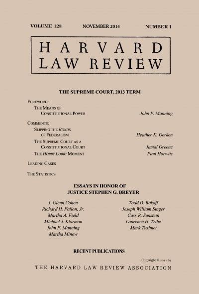 Harvard Law Review Volume 128 Number 1 November 2014