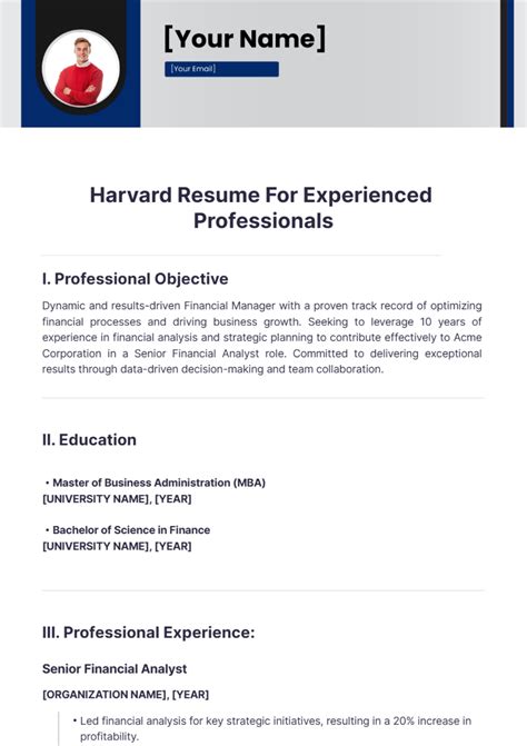 Harvard Resume Templates