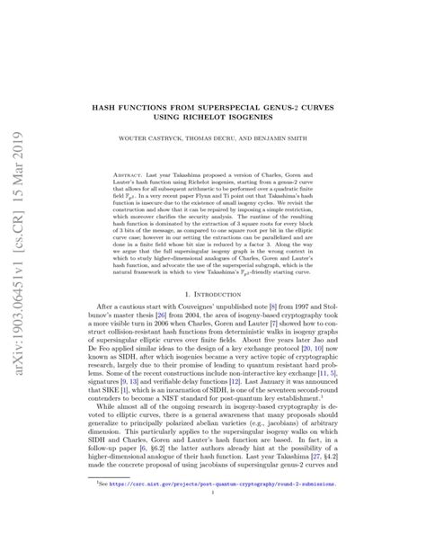 Hash Functions From Superspecial Genus 2 Curves Using Richelot Isogenies