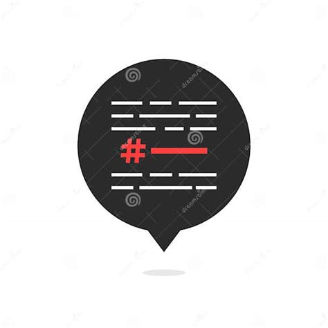 Hashtag with Simple Text in Black Bubble Stock Vector Illustration of