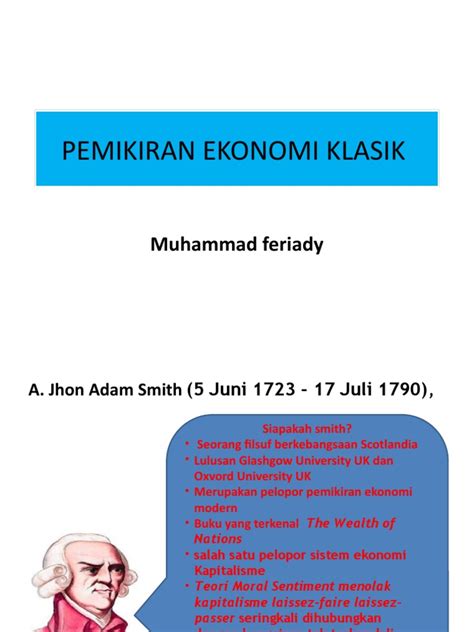 Hasil Pemikiran – Adam Smith