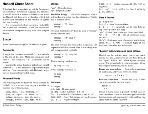 Haskell Cheatsheet Anonymous Function Class Programming)