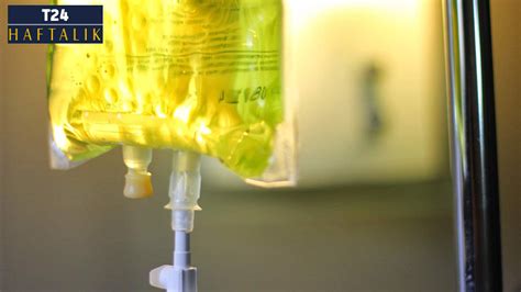 Hastanede takılan sarı serum