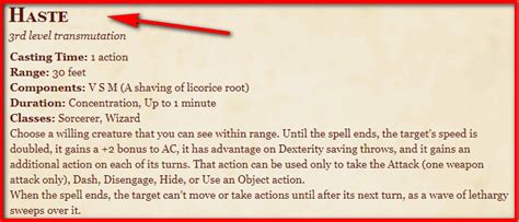 Haste dnd.  Haste Tags: sorcerer wizard level3 transmutation 3rd-level transmutation...