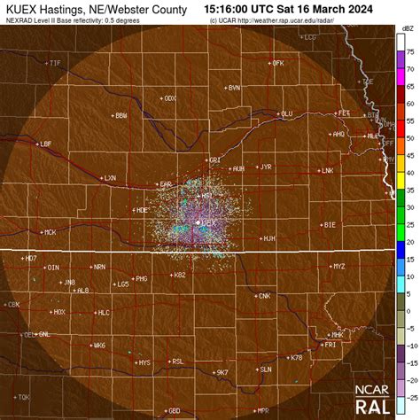 Hazardous Weather Outlook. Weather Story. Zoomed-in Nebraska Radar - Looping. Sub-Regional Radar - Looping. Regional Radar - Looping. Full Screen National Looping Radar with Interactive Controls. Hastings NWS. NeRain. COCORAHS Rainfall Reports.. 