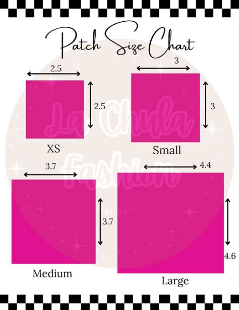 Hat Patch Size Chart