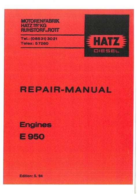 Hatz diesel engine workshop service manual. - Guide biblique de terre sainte n ed.