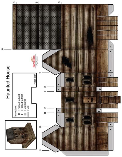 Haunted House Paper Model Perili evler, 3d kağıt, 3d kağıt sanatı