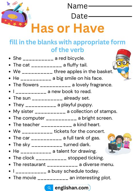 Have Has Worksheet