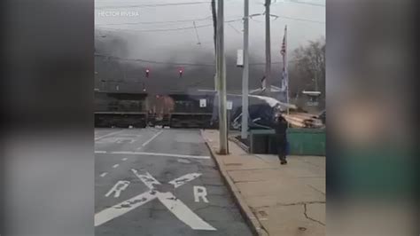 Haverstraw train crash. This dummy thinks it's a good idea to drive his caravan "train" on real train tracks! While he has a few tricks up his sleeve, this likely isn't going to end... 