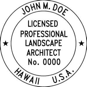 Hawaii Landscape Architect Stamp PE Stamps