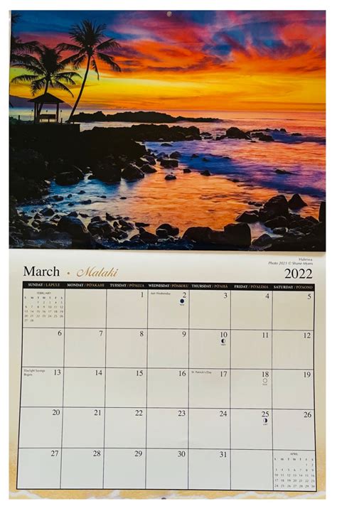 Hawaii Tide Calendar 2022