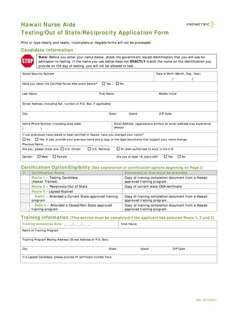 State Contact Information for CNA Certification. HI Nurse Aide Regist