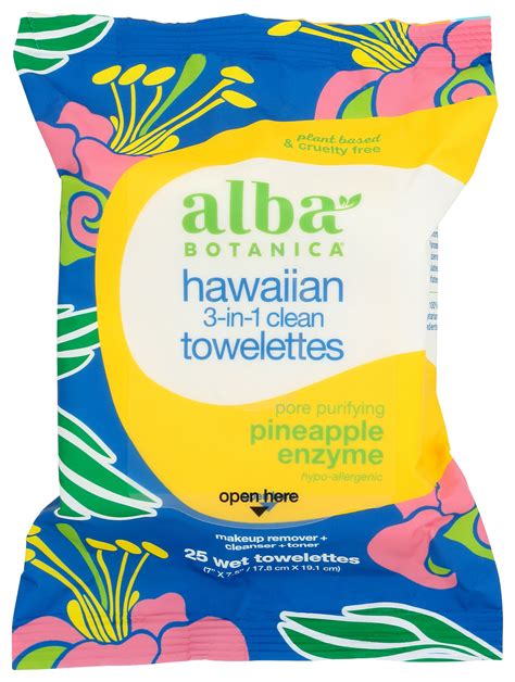 Hawaiian 3 in 1 Towelettes, Alba Botanica - NHC SCA