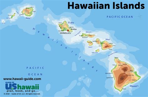 Hawaiian islands on world map. On a map of the world, the Hawaiian Islands are barely a speck in the 64 million square miles of the Pacific Ocean. But oceanographers recently discovered that these tiny dots on the map have a surprising effect on ocean currents and circulation patterns over much of the Pacific. 