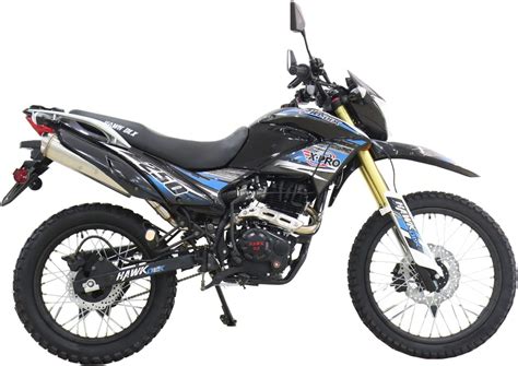 2. X-Pro Hawk DLX 250 EFI Fuel Injection 250cc Endure Dirt Bike. Next I have in my list is the X-Pro hawk. From the moment you get your eyes set on it, you can feel the quality it has looked at its design. Just like the earlier, it got those fat tires front and back to make it perfect for the trails and the street.