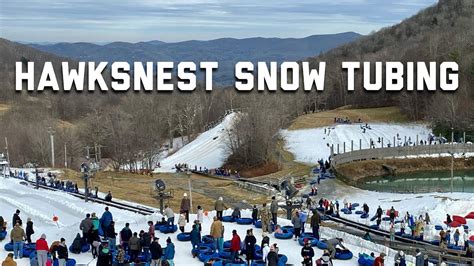  Enjoy our30 Lane Snow Tubing Park with four different areas to snow tube and lanes from 400 – 1000 feet long. We have 2 conveyor lifts to bring you back to the top. Hawksnest has 100% snow making and lighting on all lanes to provide the best possible conditions and fun for the whole family. . 