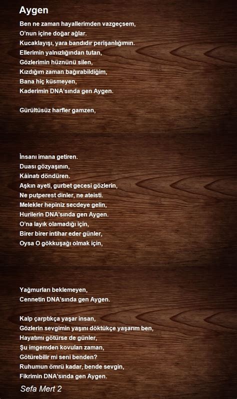 Hayatın kıyısında bir park şiiri Sefa Mert .