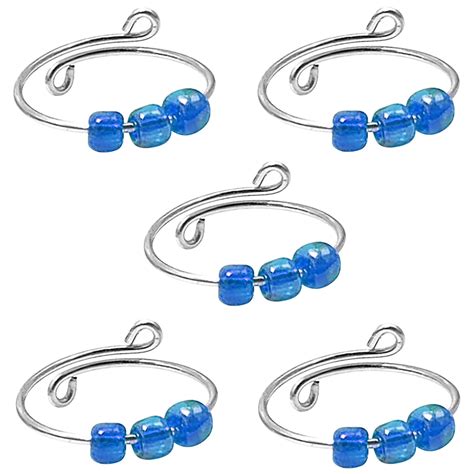 Haykey Rings Single Coil Spiral, Beads Rotate Freely, Anxiety