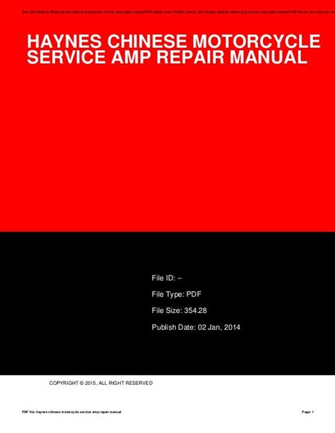 Haynes chinese motorcycle service repair manual. - Handbook of clinical skills by balu h athreya.