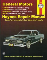 Haynes eldorado seville toronado riviera automotive repair manual. - Valleylab force 1c generator service manual.