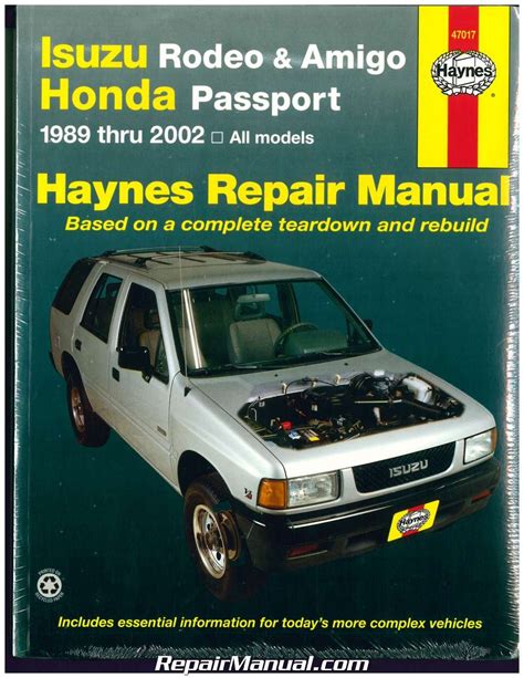 Haynes isuzu rodeo amigo honda passport 1989 2002 haynes automotive repair manual. - Synthese und simulation dreidimensionaler hand-arm-bewegungen an manuellen montagearbeitsplätzen.