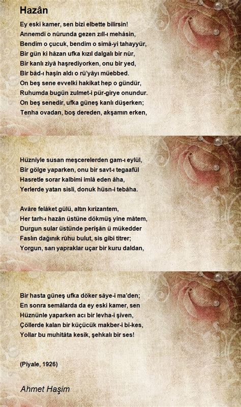 Hazan Mevsiminin Hüzünlü Üstadı Ahmet Haşim ve Shakespeare. 