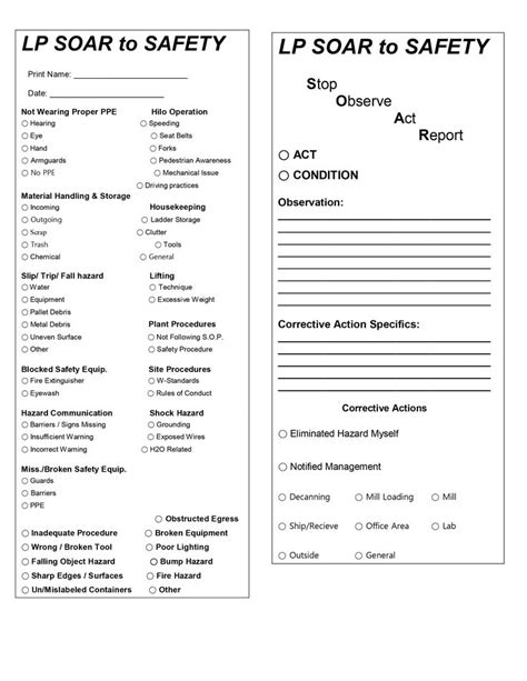 Hazard Observation Card Checklist How to be outgoing, Workplace