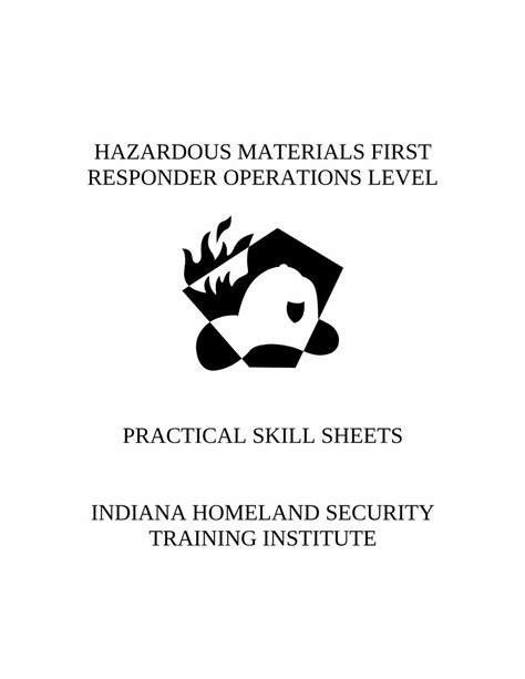 Hazardous Materials First Responder Operations Course Plan