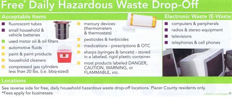 Hazardous waste collection Placer County, CA