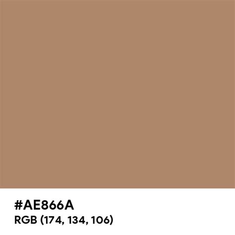 Hazel Brown color hex code is #AE866A - Color-Name.com