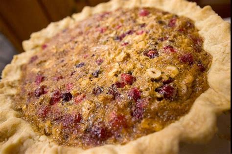 Hazelnuts plus cranberries equals one pretty pie in Silvana