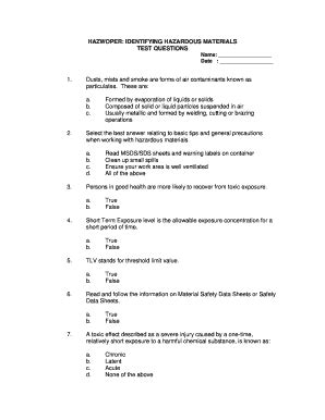 Hazwoper test answers. The OSHA 10 Answers document consists of 390 MCQ type question and answers updated for year 2023 exams. OSHA 10 Hour Training is one of the most popular HSE training certificate course in the US. The course is designed for entry level workers working in the construction and other general industries in United States (US). 