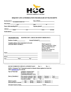 Hcc Transcript Form Fill Out and Sign Printable PDF Template signNow