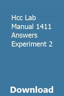 Hcc lab manual 1411 answers experiment 2. - Antonio de nebrija y su época.