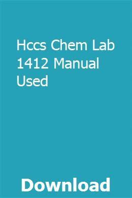 Hccs chem lab 1412 manual used. - 2004 honda shadow aero 750 repair manual.