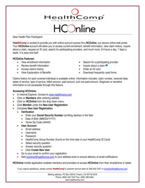 Hconline healthcomp. Welcome to. HCOnline | HealthComp's Benefits Platform. Forgot your username or password? Sign up for online access. Log In. 