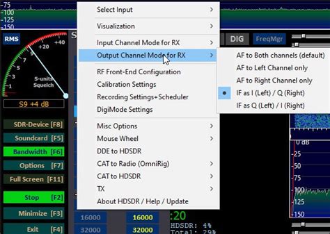 Hdsdr settings.  You can do this from the HDSDR Control Panel's Options (F7...