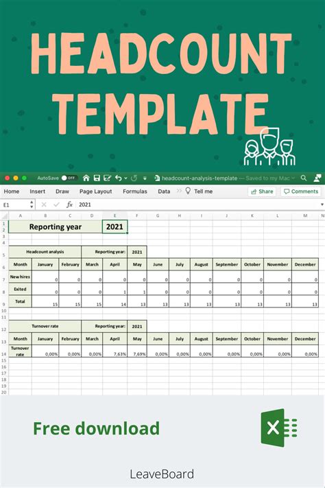 Headcount Report Template Excel