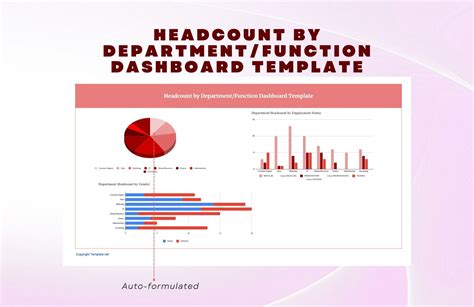 Headcount by Department/Function Dashboard Template Google Sheets