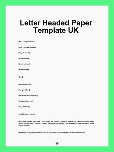 Headed Paper Template Word