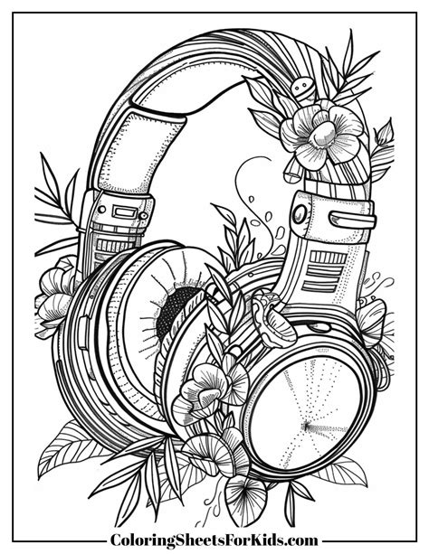 Headphones Coloring Pages