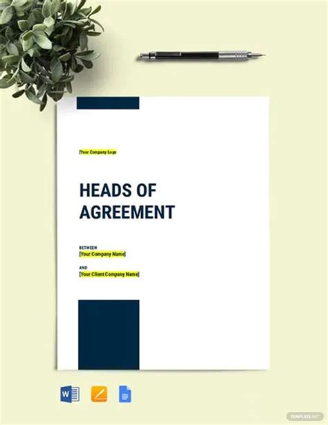 Heads Of Agreement Template Google Docs Word Apple Pages Template Net