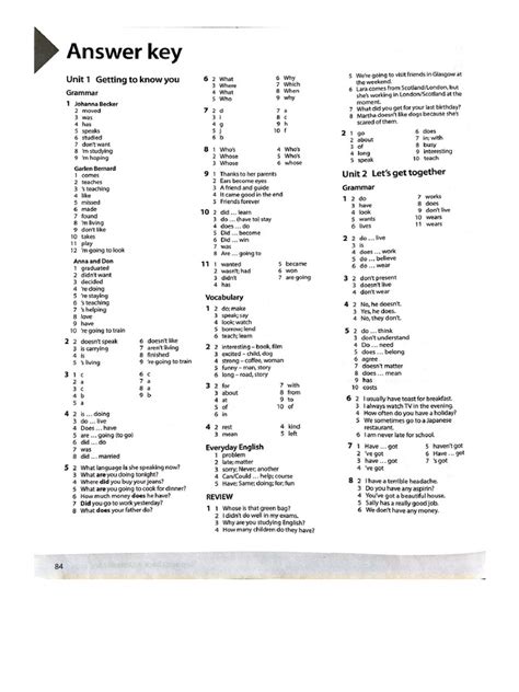 Headway pre intermediate workbook answer key