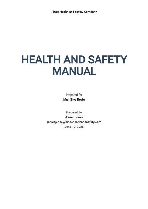 Health And Safety Manual Template With Osha Links