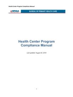 Health Center Program Compliance Manual