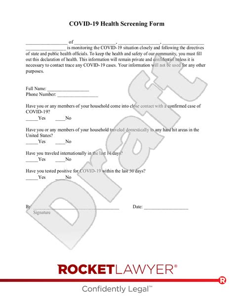 Health Screening Forms (COVID Form)